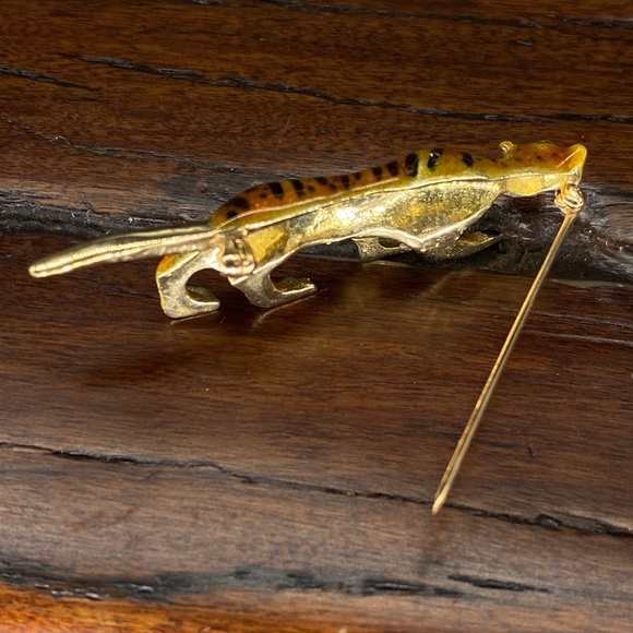 Vintage 14K Gold & Enamel Tiger Pin/Brooch Mint - Picture 3 of 8